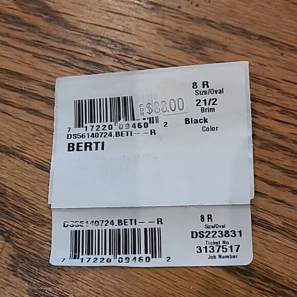 Dobbs  of New York sz 8 black straw Fedora hat. NWT - Picture 4 of 7